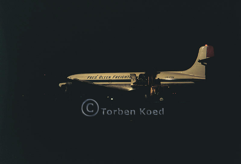 Fred Olsen Douglas DC-6A LN-FON c/n 45521 at Kastrup Airport